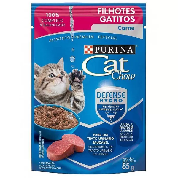 Gatitos Carne Alimento H Medo Para Gatos>Cat Chow New