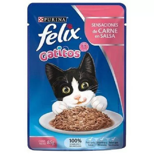 Kitten Sensaciones Carne En Salsa 1 Un.>Felix Fashion