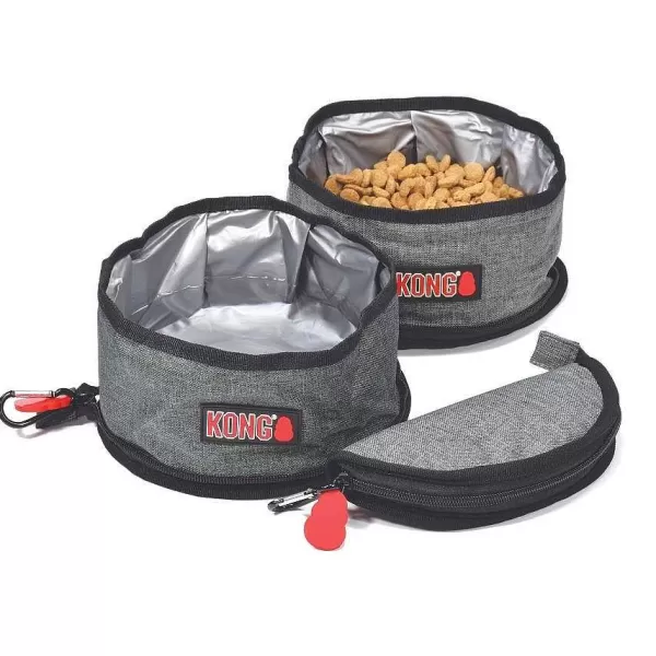 Fold-Up Travel Double Bowl>Kong Outlet