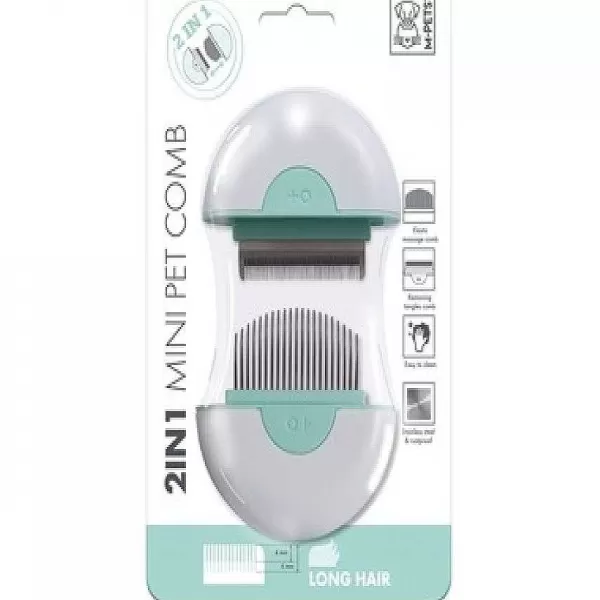 Mini Peine Para Mascotas 2 En 1 Para Cabello Largo - Verde>Mpets Cheap