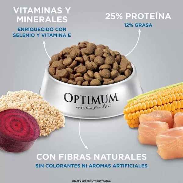 Adulto Raza Mediana Y Grande Sabor Pollo Y Arroz Alimento Para Perros>Optimum Store