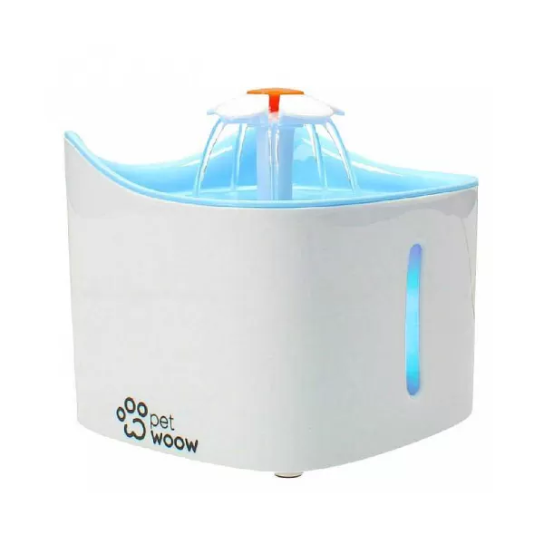 Dispensador De Agua Para Mascotas - Blanco Con Azul>Pet Woow Best
