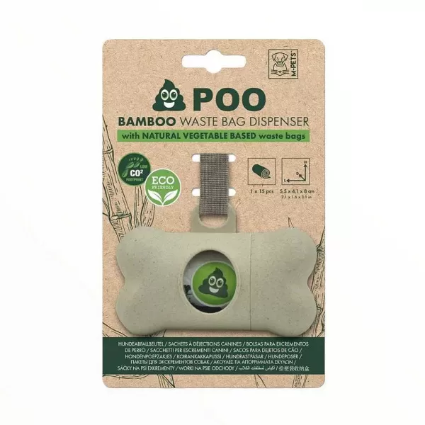 Poo Bamboo Waste Bag Dispenser With Natural Vegetable Base Waste Bags>Mpets Discount