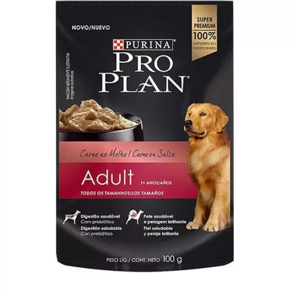 Proplan Wet Pouch Adult Carne Alimento H Medo Para Perros>Pro Plan New