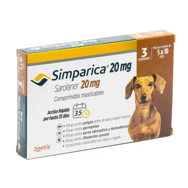 Antiparasitario Oral Masticable Para Perros De 5 A 10 Kg 3 Comprimidos>Simparica Clearance