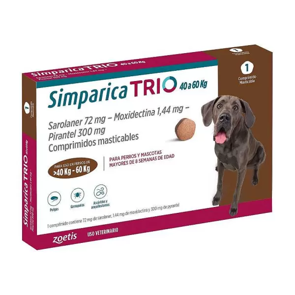 Trio 40.1 - 60 Kg Antiparasitario Para Perros 1 Comprimido>Simparica Best